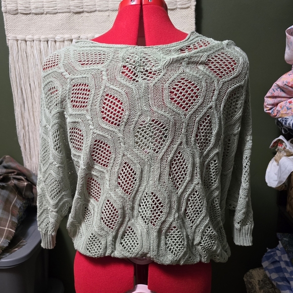 Crochet open knit cover up sweater - Picture 3 of 4